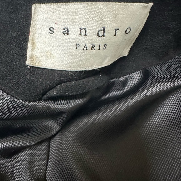 Sandro Paris Jacket Women’s Small 1 Suede Goat Leather Black Asymmetrical Zip🐝 - Picture 7 of 10